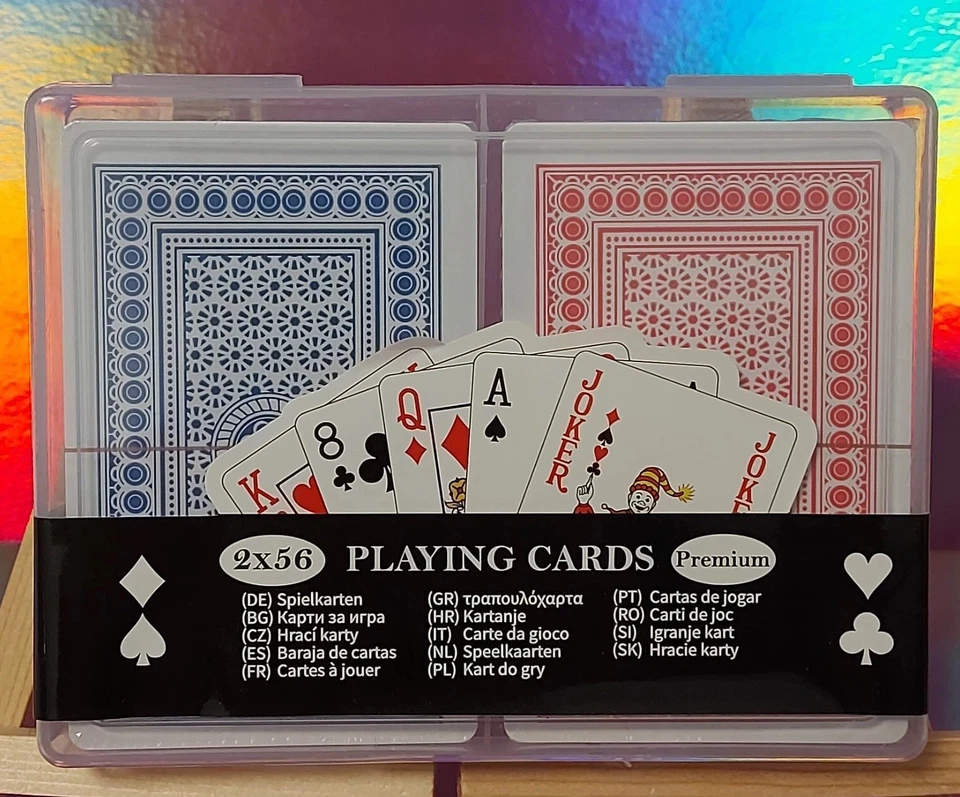 Poker Skat Romme Karten 2x 56er Spielkarten - NEU OVP - Playing Cards 2x 56 Box - Bild 1 von 3