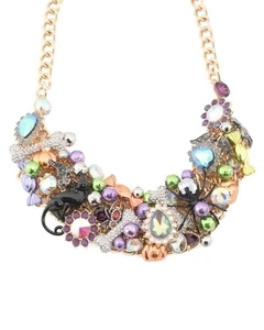 Betsey Johnson Halloween Charm Statement Necklace, 19 Inch Chain Link,... - Foto 1 di 2