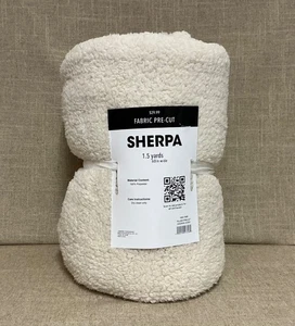 Sherpa Plush Fabric, Ivory, 1.5 yd x 60" w, Polyester, New - Picture 1 of 4