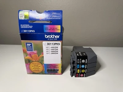 Brother LC3011 Ink, 200 Page-Yield, Cyan/Magenta/Yellow + LC3011 BK Low Print - Image 1 of 4