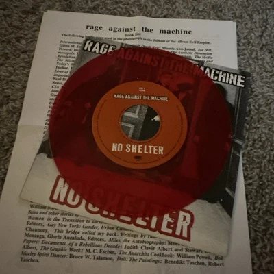 RAGE AGAINST THE MACHINE No Shelter RARE RED COLORED 7" VINYL 1998 - Image 1 of 4