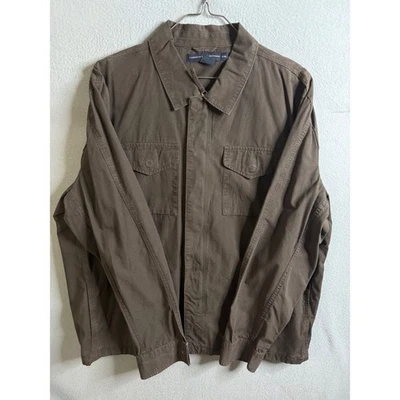 French Connection Jacket Men's XXL Brown Cotton Full Zip Military Style Jacket - Image 1 of 4
