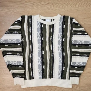 Classics By Palmland Sweater Mens M Textured Coogi Style USA Made Vintage 80s - Picture 1 of 15