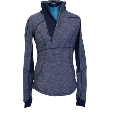 Pullover Lululemon para mujer 6 gris negro espiga Run Toasty Tech media cremallera Foto 1 de 4