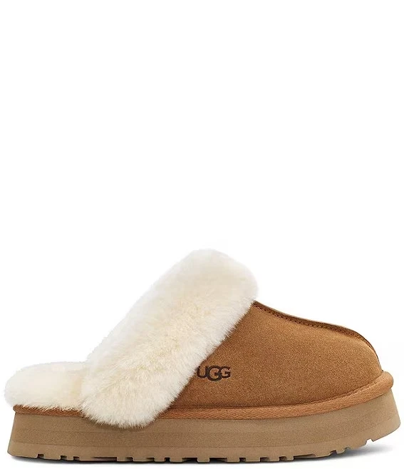 Zapatillas de plataforma de piel sintética inspiradas en UGG - sin cordones de gamuza para mujer Foto 1 de 4