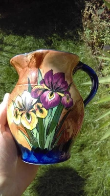 Vintage H & K Tunstall handpainted "iris" milk jug 1930s - Image 1 of 4