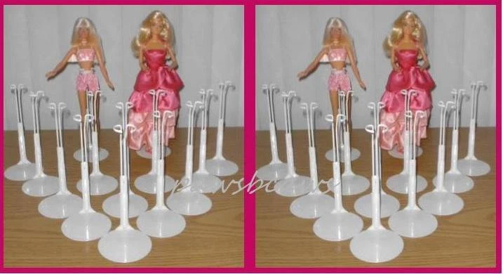 2 dozen (24) White Kaiser BARBIE Doll Stands for Monster High Fashion Royalty