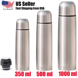 Double Wall Vacuum Flasks Mugs Bottle Insulated Stainless Steel Coffee Water - Picture 1 of 9