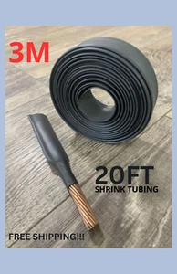 3M Brand New 3/4" 2:1 Heat Shrink Tubing Black 20FT! FREE SHIP - Picture 1 of 1