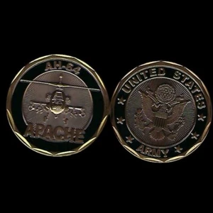 AH 64 APACHE CHALLENGE COIN BOEING AH-64 ATTACK HELICOPTER PILOT GIFT USA!!!  - Picture 1 of 12