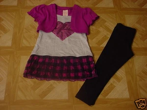 Faded Glory Girls 2 Piece Sequin Top with Legging Set 4-5 XS - Picture 1 of 4