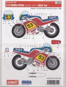 Calcomanías STUDIO27 para TAMIYA 1/12 HONDA NS500 RS500 W.Gardner de Japón - Imagen 1 de 2