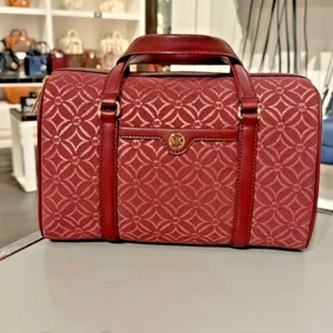 Michael Kors Travel Medium  Satchel Crossbody Bag (Oxblood Multi) Handbag Purse - Picture 1 of 6