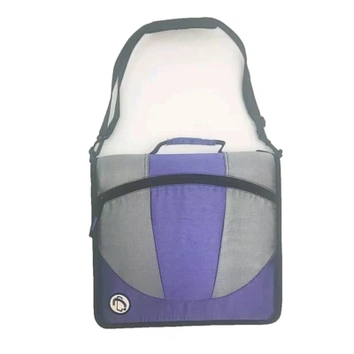 Case It The Mighty Zip Tab 3-Ring Binder Notebook Bag Purple Gray Shoulder Strap - Image 1 of 4