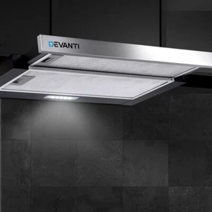 Devanti 600mm Range Hood 60cm Slide out Rangehood Stainless Steel - Picture 1 of 7
