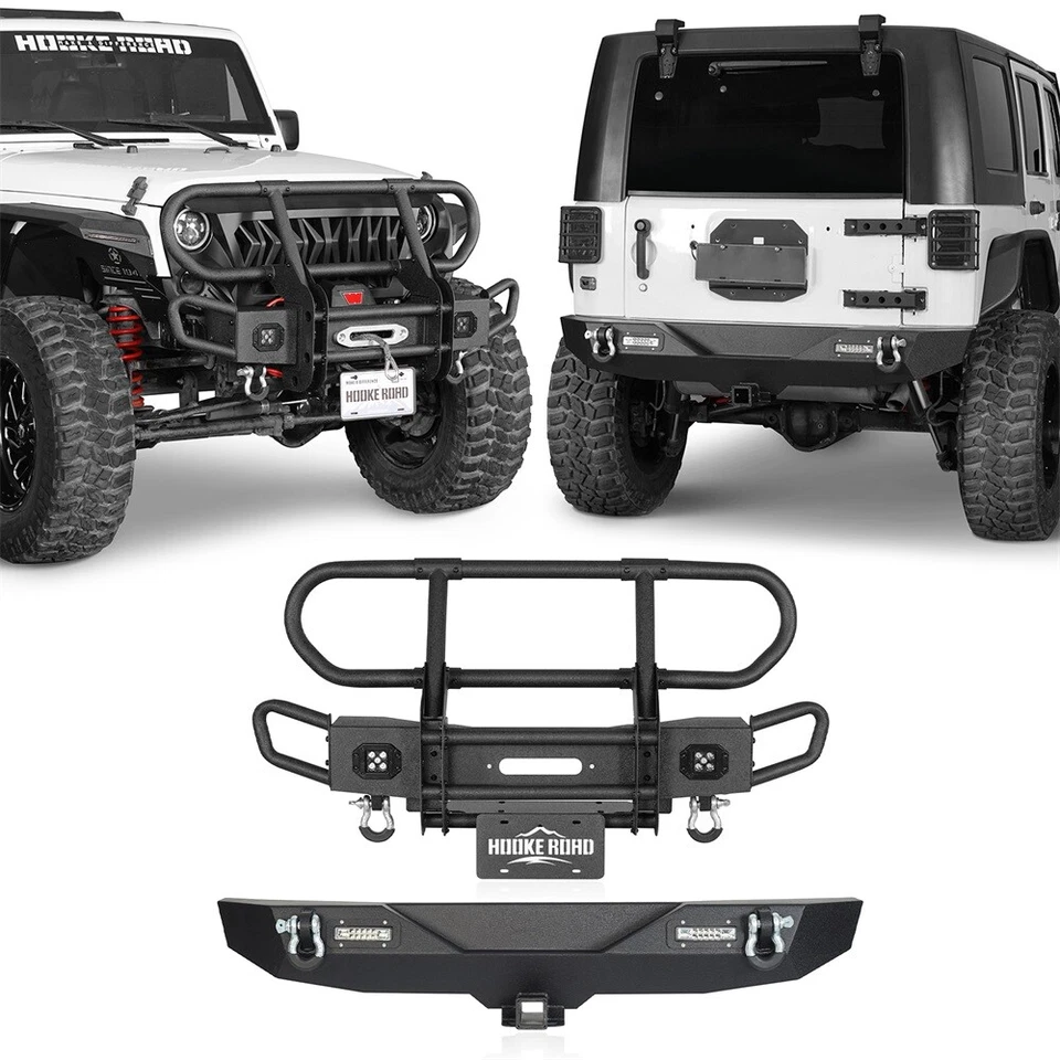 Tubular Front Bumper w/Grille Guard or Rear Bumper for Jeep Wrangler JK 07-18 Foto 1 de 4