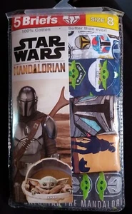 DISNEY STAR WARS THE MANDALORIAN 100% COTTON BRIEFS-SIZE 8-5 PAIR-NEW - Picture 1 of 2
