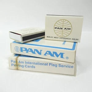 Pan Am Boxes of Matches & Playing Cards Lot Vintage PAA Airline Matchbox - Picture 1 of 6