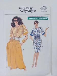 Vogue 7488 Misses Petite Dress Very Easy Sewing Pattern Size 12 14 16 Uncut - Picture 1 of 4