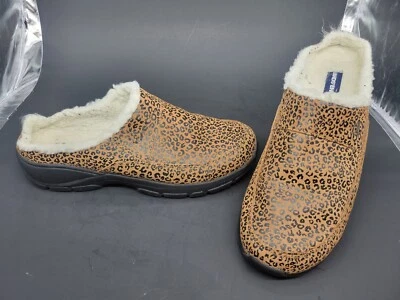 Lands’ End Mujer Gamuza Cuero Sin Cordones Zapatos Mula Múltiples Tallas Leopardo NUEVO Foto 1 de 4