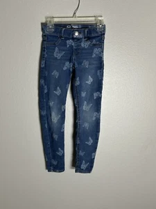 Wonder Nation Girls Blue Denim Jegging Jeans Butterfly Print size M(7-8) - Picture 1 of 7