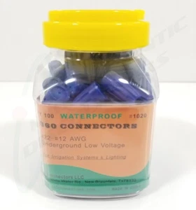 100 Waterproof Grease Filled Blue Wire Connector Outdoor Underground #22-12 AWG - Picture 1 of 3