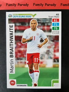 Martin Braithwaite 45 Danemark Carte Panini Adrenalyn XL Foot UEFA Euro 2020 - Picture 1 of 2
