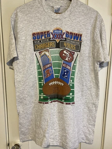 Vintage 1995 Super Bowl XXIX San Diego Chargers SF 49ers Salem T Shirt USA Large Cover