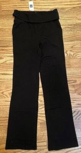 NWT Gap Kids Girl's Activewear Black Foldover Waist Knit Yoga Pants XL 12 Yrs - Picture 1 of 1