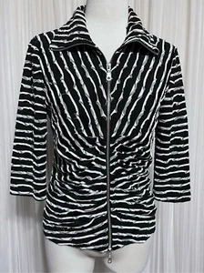Joseph Ribkoff 3/4 Sleeve Fitted Zip up Jacket Blouse Size 8 - Picture 1 of 5