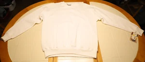 Vintage 90s Lee Heavyweight USA White Crewneck Sweatshirt Size XL Sweater - NWT - Picture 1 of 13