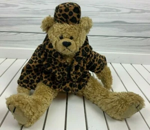 TY Attic Treasures Isabella Oso de Peluche Articulado Leopardo Estampado Animal Sombrero Chaqueta - Imagen 1 de 4