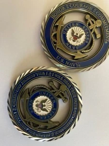MARINEBLAU KERNWERTE 1 3/4" HERAUSFORDERUNGSMÜNZE NEU - Bild 1 von 1