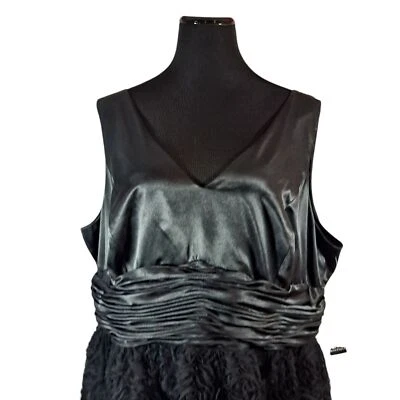 Adrianna Papell Boutique Black Rose Tulle Sleeveless Evening Dress Size 22W NWT - Image 1 of 4