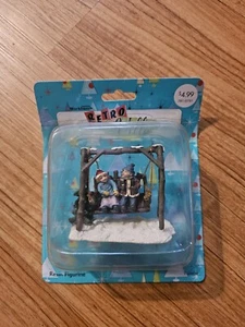 Retro Ville Santas Workshop Resin Figurine People on a Swing Christmas Village - Picture 1 of 2