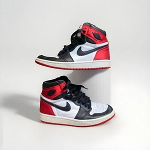 Size 7.5 - Air Jordan 1 Retro High Satin Black Toe W - Picture 1 of 9