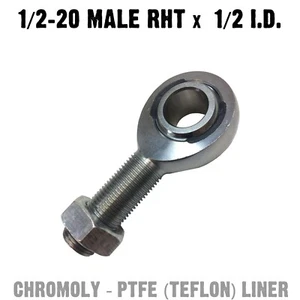 Chromoly PTFE Heim Joint 1/2 x 1/2 Male RHT RIGHT Fabrication Spherical Rod End - Picture 1 of 7