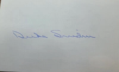 Duke Snider HOF Brooklyn Dodgers signed index card auto JSA COA P59561 - Image 1 of 3