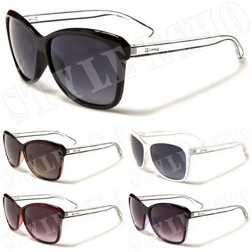 Gafas de sol de diseñador Cateye de gran tamaño con logotipo exclusivo en Clear Temple para mujer Foto 1 de 1