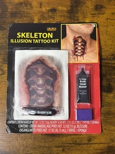 Skeleton Illusion Tattoo Kit Fun World Halloween Costume Makeup Kit Cosplay - Picture 1 of 3