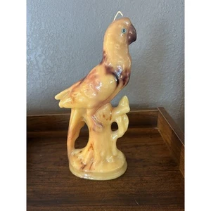 Vtg Large Red Yellow Parrot Bird Display Wax Candle Statue 9.4" Psychedelic - Picture 1 of 3