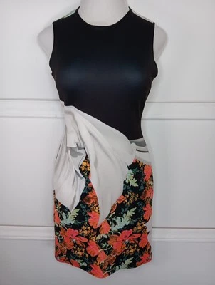 Vestido de neopreno Clover Canyon Lady Wilde mediano negro foral ceñido al cuerpo sin mangas  Foto 1 de 4