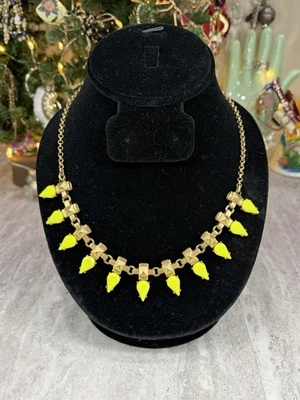 Collar de neón de diamantes de imitación J Crew amarillo joyería llamativa Foto 1 de 3