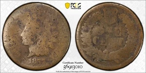 1877 P Small Cents Indian Head PCGS Genuine - P/FR Details (98 - Damage) BN - Picture 1 of 5