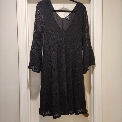 Torrid fit and flare black lace WhimsiGoth Fairy Grunge Vamp Dress Size 1X - Image 1 of 4