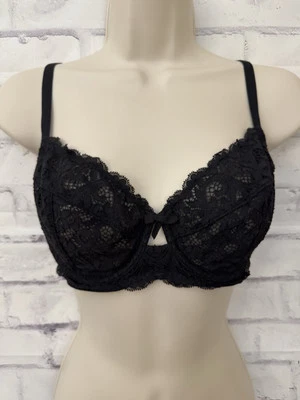 Victoria’s Secret Bra Size 32DDD Body By Victoria Unlined Demi Black Lace Bow - Image 1 of 4