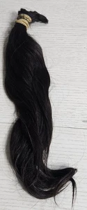 Corte de pelo virgen humano cola de caballo real. Negro morena sedoso grueso 18" 6 oz - Imagen 1 de 3
