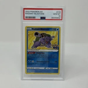 Pokemon PSA 10 GEM MINT Radiant Blastoise 018/078 Pokemon GO Holofoil 2022 - Picture 1 of 5
