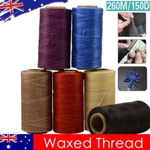 0.8-1MM 260m 150D Leather Sewing Waxed Thread Hand Stitching Craft Repair Cords - Picture 1 of 19