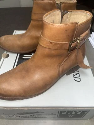 Frye 女式 Melissa 结饰短款 - 棕褐色皮革 - 9.5 中号 — 第 1/4 张图片